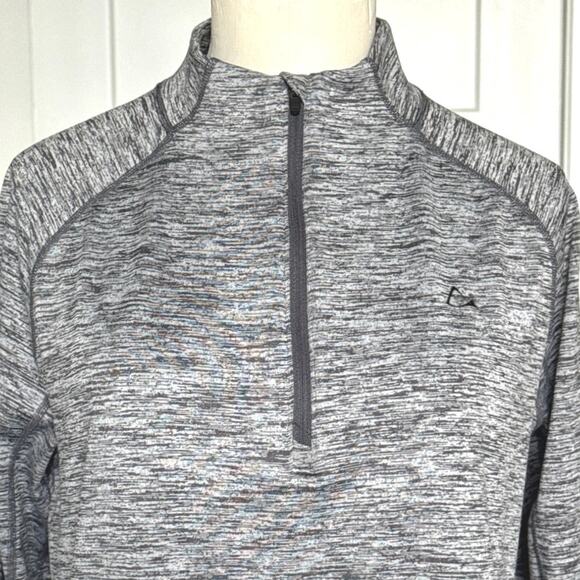 Paradox Womens Large Gray Base Layer 1/4 Zip Mock Neck Thumb Holes Pullover - Picture 4 of 9